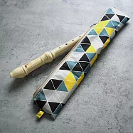 《梵緹希》防水布拉鏈直笛收納袋《三角格》 黃格