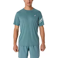 Asics Icon [2011C734-406] 男 短袖 上衣 T恤 海外版 運動 慢跑 路跑 透氣 亞瑟士 湖水綠 M 綠