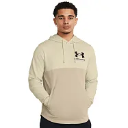 Under Armour 男 Rival Terry 撞色連帽長袖套頭衫-1383103-273 XL 卡其色