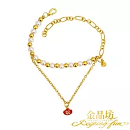 【金品坊】黃金手鍊古法財源廣進蓮蓬珍珠垂墜手鍊 2.26錢±0.03