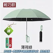 【買送保溫杯】10骨環扣自動反向勾勾傘_加大款反向傘118CM 【apex行家嚴選】 (雨傘/隨身傘/黑膠傘/遮陽傘/反向傘/車用傘/晴雨傘/自動摺疊傘) 薄荷綠
