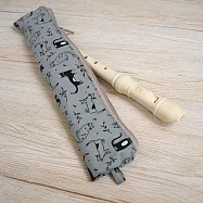 《梵緹希》防水布拉鏈直笛收納袋《插畫黑貓》