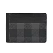 BURBERRY 經典格紋帆布鈔票/卡片夾 炭灰色