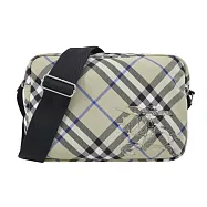 BURBERRY經典格紋騎士標誌斜背包 青苔色