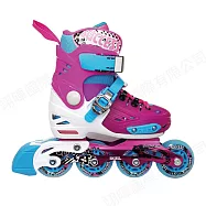 成功 兒童鋁合金硬殼直排輪 (附直排輪專用鞋袋) (粉色) L：22-24CM