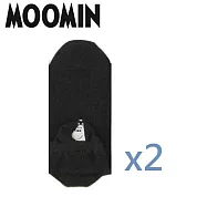 【日本MOOMIN】魯魯米系列 船型短襪 黑色 魯魯米腳背露出款 兩雙優惠組