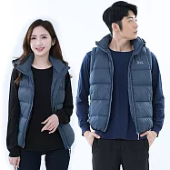 【遊遍天下】男女款可拆帽防潑水防風保暖90%羽絨背心GV22019(S-5L 大尺碼) M 深藍