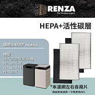 適用 Sharp 夏普 FP-S90T-W FP-S90T-H FP-S90T 淨大方空氣清淨機 HEPA+活性碳 濾網 濾芯 濾心