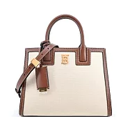 BURBERRY Frances經典標誌TB系列小牛皮迷你兩用包 自然色/麥芽棕色