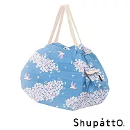 Shupatto 燈籠型和服系列秒收環保啪啪包-大 花鳥藍