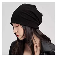 【小天兒】男女百搭秋冬堆堆帽瘦臉保暖月子帽(三色任選) 黑色