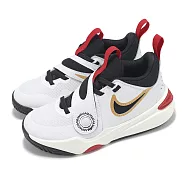 Nike 籃球鞋 Team Hustle D 11 PS 中童 白 黑 金 童鞋 魔鬼氈 運動鞋 DV8994-104 18cm WHITE/BLACK