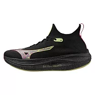 Mizuno Neo Vista [J1GC243403] 女鞋 慢跑鞋 路跑 訓練 襪套式 緩衝 厚底 美津濃 黑螢黃 25cm 黑/螢黃