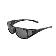 【小天兒】台灣製套鏡式抗UV偏光太陽眼鏡含眼鏡盒+布+偏光測試片(#2111) 黑色2111