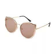 【小天兒】貓眼偏光抗UV太陽眼鏡組(送時尚磁吸眼鏡盒) (3)透明茶框茶色片