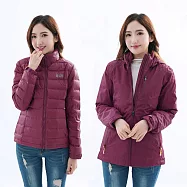 【遊遍天下】女款顯瘦二件式防水防風透濕外套+無縫羽絨外套(GJ25003) L 酒紅