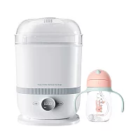 SnowBear 韓國小白熊 智善 4Plus 奶瓶消毒鍋 +贈 日本綠鼻子 寶寶(六個月以上)學習杯 (300ml 兩色可選) 無 -粉