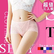 【小天兒】3件組鏤空蕾絲無痕內褲(獨立包裝) 大碼(473)顏色隨機不重複