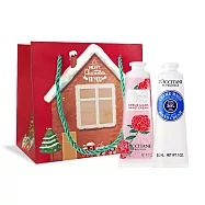 L’OCCITANE 歐舒丹 新版經典護手霜30MLX2禮袋組-聖誕交換禮物-公司貨 乳油木+牡丹