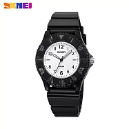 【SKMEI】可旋轉時差盤兒童石英錶-禮盒裝(防水手錶 兒童手錶 石英錶 學生錶 手錶 考試手錶/2151) 黑色