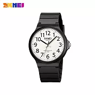 【SKMEI】簡約大數字防水石英錶-禮盒裝(防水手錶 成人手錶 石英錶 學生錶 手錶 考試手錶/2108) 黑殼白面