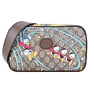 GUCCI Disney x Gucci 聯名唐老鴨印花GG Supreme帆布腰包 卡其