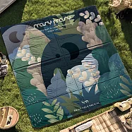 mosy mosy|五層加厚防水野餐墊 -午夜象森(附綁繩&收納袋) 290x290cm