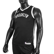 Nike NBA [WZ2B7BZ2W-NYN] 青少年 球衣 籃球背心 背心 V領 籃網 黑灰 M 黑/灰
