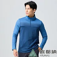 【ATUNAS 歐都納】男款SOLAR-FLEECE保暖長袖拉鍊衫A1PS2425M- M 深藍