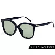 【SUNS】抗UV太陽眼鏡 時尚大框百搭質感墨鏡 網紅抖音款 男女同款 S229 黑框綠片