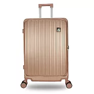 DF travel -Captain(里昂)前開式內崁式密碼鎖可加大避震飛機輪20吋行李箱-多色可選 玫瑰金