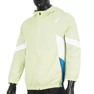 Asics [2033B671-300] 男女 平織外套 連帽 訓練 運動 休閒 尼龍 口袋 亞瑟士 蘋果綠 XL 綠