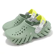 Crocs 洞洞鞋 Echo Clog K 中童 苔癬綠 波波小克駱格 小朋友 涼拖鞋 休閒鞋 卡駱馳 208190308 19.5cm MOSS