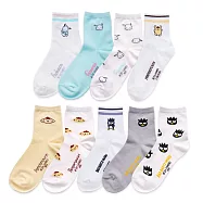 【ONEDER 旺達棉品】三麗鷗家族中筒襪 帕恰狗 布丁狗 酷企鵝 長襪 台灣製棉襪女襪- 帕恰狗-條紋 PC-A301