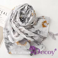 【Decoy】素雅墨水畫*雅致風情流蘇披肩圍巾/灰色