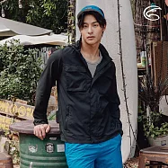 ADISI 男抗UV平織彈性軍裝貼袋夾克 AJ2411001 (S-2XL)|輕量 快乾 速乾 彈性 透氣 防曬外套 S 極限黑