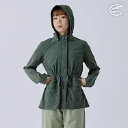 ADISI 女抗UV平織彈性軍裝可拆帽抽繩夾克 AJ2411002 (S-2XL)|輕量 快乾 速乾 彈性 透氣 防曬外套 L 鼠尾草