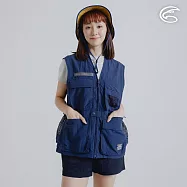 【ADISI 環保速乾超撥水全能背心】中性單向導濕環保紗速乾超撥水多口袋背心 AV2411056 (S-2XL)|工裝感 吸濕 排汗 快乾 防潑水 撥水 M 午夜藍
