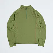 ADISI 男超透氣智能抑菌半門襟長袖野跑衣 AL2411081 (S-2XL)|抗UV 透氣 快乾 抗菌 除臭 排汗衣 運動上衣 M 海帶綠