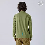 ADISI 男超透氣智能抑菌半門襟長袖野跑衣 AL2411081 (S-2XL)|抗UV 透氣 快乾 抗菌 除臭 排汗衣 運動上衣 XL 海帶綠