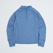 ADISI 男超透氣智能抑菌半門襟長袖野跑衣 AL2411081 (S-2XL)|抗UV 透氣 快乾 抗菌 除臭 排汗衣 運動上衣 M 原力藍