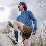 ADISI 男超透氣智能抑菌半門襟長袖野跑衣 AL2411081 (S-2XL)|抗UV 透氣 快乾 抗菌 除臭 排汗衣 運動上衣 L 原力藍