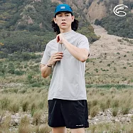 ADISI 男超透氣智能抑菌半門襟短袖野跑衣 AL2411083 (M-3XL)|抗UV 透氣 快乾 抗菌 除臭 排汗衣 運動上衣 M 巴黎灰