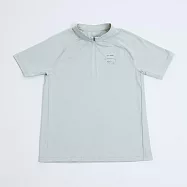 ADISI 男超透氣智能抑菌半門襟短袖野跑衣 AL2411083 (M-3XL)|抗UV 透氣 快乾 抗菌 除臭 排汗衣 運動上衣 L 巴黎灰