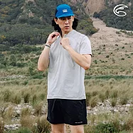 ADISI 男超透氣智能抑菌半門襟短袖野跑衣 AL2411083 (M-3XL)|抗UV 透氣 快乾 抗菌 除臭 排汗衣 運動上衣 XL 巴黎灰