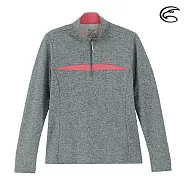 ADISI 女半門襟涼感智能纖維速乾長袖上衣AL2111138 (S-2XL) / 吸濕排汗 快乾 單向導濕 涼感 排汗衣 M 雙色深灰