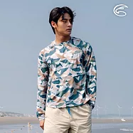 ADISI 男抗UV親膚防磨長袖連帽衫 AR2413099 (S-3XL)|UPF50+ 防曬 防磨衣 水母衣 浮潛 衝浪 溯溪 水上活動 S 卡藍老鷹