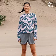 ADISI 女抗UV親膚防磨長袖連帽衫 AR2413100 (S-2XL)|UPF50+ 防曬 防磨衣 水母衣 浮潛 衝浪 溯溪 水上活動 S 藍粉老鷹