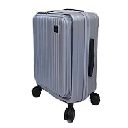 SINDIP 前開式20吋行李箱(靜音雙排飛機輪+海關鎖+可加大+防盜拉鍊) 20吋 銀灰