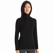 【紐西蘭icebreaker】女 Tech 半開襟長袖上衣-BF260 S 黑色